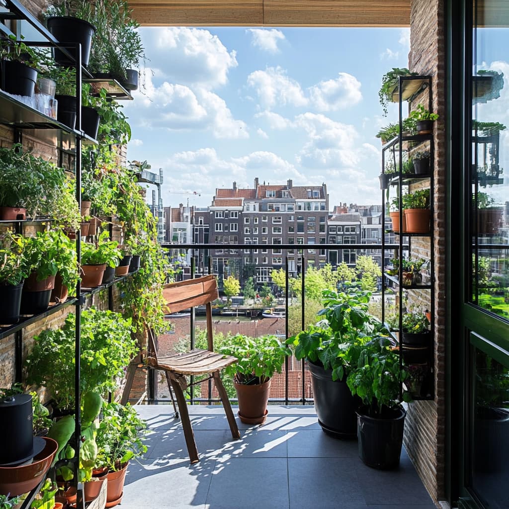 Balcony on the canals of Amsterdam
